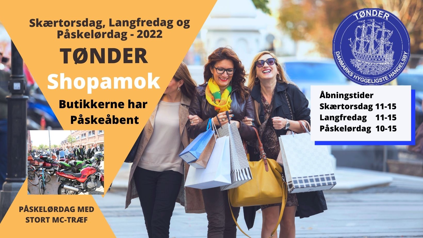 Påsken i Tønder 2022 – butikkerne på gågaden har åbent – Skærtorsdag + Langfredag + Påskelørdag