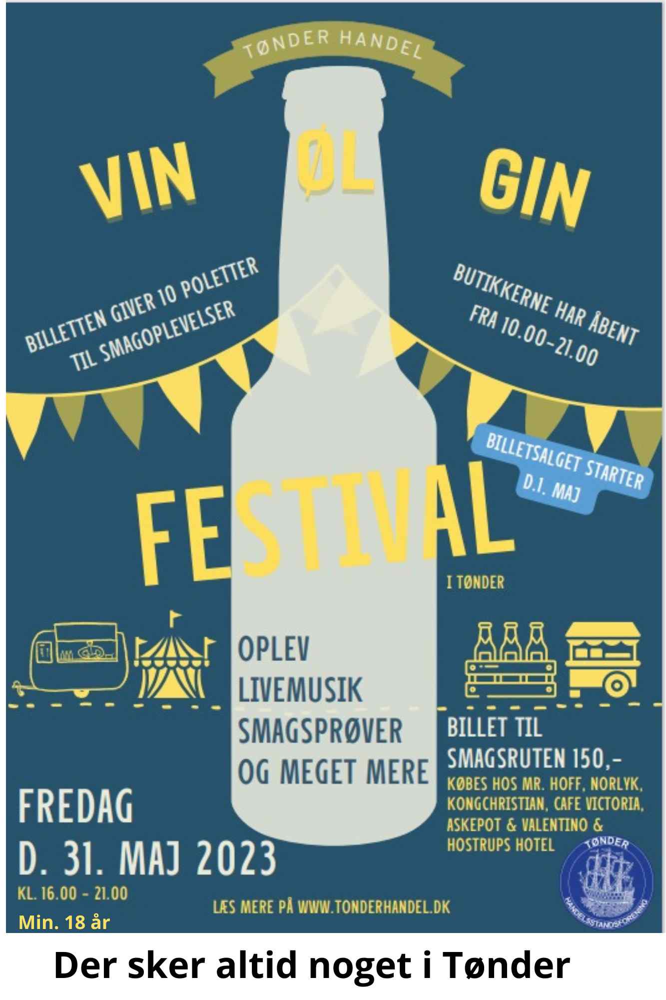 – Kom til Gin-, Vin- og Øl-festival i Tønder fredag den 31. maj 2024 fra kl. 16.00 – 21.00